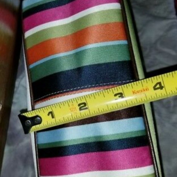 Coach legacy satchel satin striped rainbow handbag purse 41852 retired - Picture 6 of 12